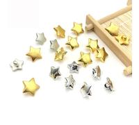 30PCS 15MM Gold Star Buttons DIYS Sewing Embellishment Star Shape Shank Plastic Buttons for Leather Craft Clothing Bags Belts Shoes DIY Accessories