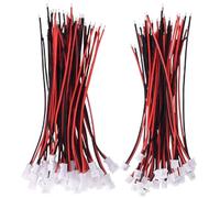 30PCS 15Pairs JST 1.25mm 2 Pin Micro Male Female Connector Plug with Red Black Wire Cable 100mm(10cm