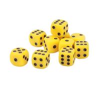 30PCS 16MM Plastic Dice Set, Round Corner Dice Cubes for Table Games, Board Games with Clean (Yellow)