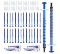 30Pcs 1ml Syringes Plastic Syringes with Caps No Needle Syringe with Measurement Colostrum Syringe for Lab, Pet Feeding, Plant Watering, Liquid Measuring
