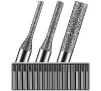 30Pcs 1mm/20Pcs, 2mm/5Pcs, 3mm/5Pcs, 150-Grit Diamond Drill Bits 1/8 Shank Compatible with Dremel for Drilling Grinding Glass Stone Jewelry Metal Diamond Tip