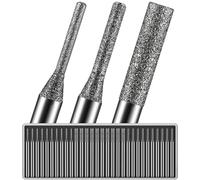 30Pcs 1mm 2mm 3mm Tip Each 10, 150-Grit Diamond Drill Bits 1/8 Shank Compatible with Dremel for Drilling Grinding Glass Stone Jewelry Metal Diamond Tip