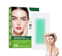 30PCS 2 in 1 Face Hair Removal Wax Strips,15 Dual Sides Face Wax Strips with Olive Oil,Gentle for Sensitive Skin,Quick Smoothness,Travel-Friendly for Eyebrow, Upper Lip, Bikini