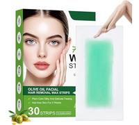 30PCS 2 in 1 Face Hair Removal Wax Strips, Dual-Sided Strips with Beeswax, Gentle for Sensitive Skin, Non-Messy, No Heat Required, Travel-Friendly for Eyebrow Upper Lip Bikini