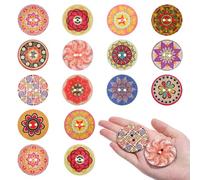 30Pcs 2 inch Large Wooden Buttons for Crafts Big Wood Buttons for Clothes 2" Round Giant Jumbo Decorative Button for Sewing, 2 Holes, 50mm Diameter, Mixed Pattern