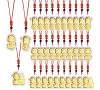 30Pcs 2025 Year of Snake Pendant Golden Snake Pendants Lunar New Year Lucky Golden Snake Pendant Charms Necklace Chinese New Year of Snake Decoration Zodiac Gift Blessing Souvenir