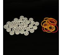 30PCS 2mm Hole Plastic Pulley Wheel Belt Pulley Drive Pulley with Rubber Band Transmission Belt Pulley Belt for DIY Model Toy RC Car Truck Robot Airplane Parts (White 19.6mm Diameter, 2mm Hole)