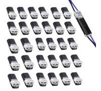 30PCS 2Pin Wire Connectors Push Fit Wire Connectors Electrical Wire Connectors Quick Dual 2 Pin Peel-Free Push-Type Design,Quick Electrical Connectors,2 Pin Connector Wire Crimp Terminal for Led