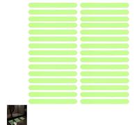 30pcs 2X20cm Glow in Dark Anti Slip Tape Stair Grip Stickers Luminous Non Skid Steps Strips Self Adhesive Waterproof Safety Warning Tapes for Staircases, Bath Floor, Bathtub, Kitchen,Workshop