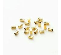 30Pcs 3-5mm 14K/18K Gold Plated Brass Tassel Leather Cord End Crimp Caps Beads End Tip Cap for DIY Jewelry Making Accessories-14K Gold-4 x 5mm