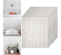 30pcs 3D Brick Wallpaper Stick and Peel Waterproof Wall Panels Self Adhesive Faux Foam Brick Wall Panels for Home Office Bedroom Living Room Laundry Interior Wall Decor 13.8 * 15 * 0.12inch