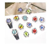 30pcs 3D Devil Eye Nail Art Rhinestones - Gothic Cool Eye Shape Alloy Diamond Crystal Jewels for Nail Art Decoration