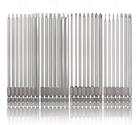 30PCS 4-in-1 Square Phillips Slotted Security Torx Cross Screwdriver Bits Set, 1/4 Inch Hex Shank 100mm Length S2 Steel Magnetic Drill Screw Driver Bits for Power Screwdriver Drill Impact Driver