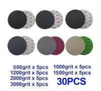 30pcs 5 125mm Waterproof Sanding Discs Set with Grits 800 1000 1200 1500 2000 3000 for Dry and Wet Sanding Use on Wood, Metal, Stone, and Lacquer Finishes