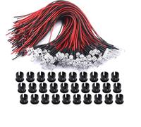 30Pcs 5mm Pre Wired LED Diodes Mini Micro Lights for Modeling 3V 12V 24V Colorful Seven Color Flashing Bulbs Ideal for DIY Projects & Model Kits