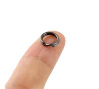 30Pcs 6-8mm Double Jump Rings for Jewelry Making, Key Rings for Keychains, Stainless Steel Mini Split Ring with Plier, Crafts Double Split Rings Fishing (8mm, Gun Black)