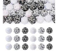 30Pcs 6 Colors Resin Rhinestone Beads, Round 16~17mm, Hole: 2~2.5mm, 5pcs/Color