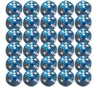 30PCS 6-Sided Dice Set 0.5'' Marble Blue Acrylic Casino Dice Set with White Dots Smooth Rolling 6 Sided Dice with Rounded Corners for Table Games, Dice Set, 6 Sided Dice Set