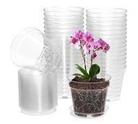 30Pcs 7.62cm Clear Plant Pots,Plastic Orchid Pots With Holes,Clear Nursery Pots Suitable For Potting Orchids Succulents And Other Indoor Outdoor Plants For Seedling