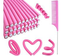 30PCS 9.45" Flexi Rods Curlers Set for Short and Long Hair, No Heat Foam Rollers with Steel Comb Buytta 1