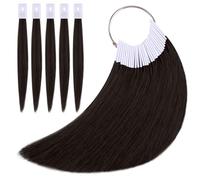 30PCS 9" Real Human Hair Swatches Testing Color Samples, Human Hair Color Testing Swatches (Black)