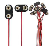 30Pcs 9V Battery Snap Connectors, PP3 Battery Snap Connector Plastic Battery Snap T-type Cable Lead with 15cm Flying Leads for Connection Cable LED Strip Connector Buckle Plastic Housing