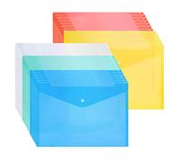 30Pcs A4 Plastic Wallets Folder with Snap Button Waterproof Document Folder