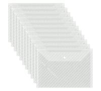 30pcs A4 Size Plastic File Folders with Fasteners Transparent School Office Document Envelopes for Office(White Twill)