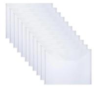 30pcs A4 Size Plastic File Folders with Fasteners Transparent School Office Document Envelopes for Office(White)