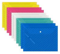 30pcs A4 Size Plastic File Folders with Fasteners Transparent School Office Document Envelopes for Office(Mixed)