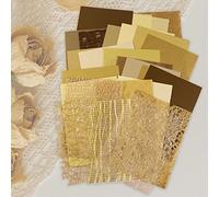 30Pcs A5 Scrapbook Paper, 6x8in Patterned Decorative Scrapbooking Paper Handmade Textured Paper Craft Scrapbooking Paper Openwork Lace Craft Paper for Scrapbooking Craft Decorative Background (Gold)
