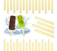30pcs Acrylic Popsicle Sticks, 4.5 Inch Golden Ice Pop Sticks Reusable Acrylic Cakesicles Sticks Cake Pop Ice Cream Stick for Desserts Lollipop Home Cake Candy Gifts Party Craft