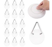 30pcs Adhesive Wall Plate Hangers, Invisible Vertical Plate Holders for Display 0.83 Inch Strong Adhesion Picture Hangers for Decoration Wall Art