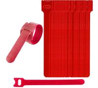 30PCS Adjustable Reusable Cable Ties Straps 12mmx150mm Hook and Loop Long Cable Straps Ties for Cable Management, Wire Tidy, Cord Organiser (Red)