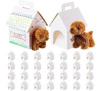 30Pcs Adopt a Puppy Party Favors, DIY Cute Blank House Shaped Gifts Boxes with Door & Handle, Dog Themed for Kids Adults