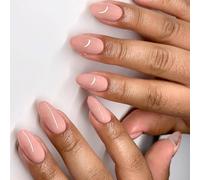 30Pcs Almond Press On Nails Acrylic Nails Full Covers Art Decoration Stick On Glossy False For Women Acrylic Nail