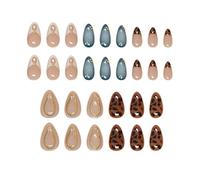 30Pcs Almond Press On Nails Leopards French Fake Nails Acrylic False Nails Artificial Nails Glues On Nails For Womens