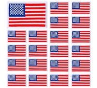 30pcs American Flag Iron on Patches Red USA Flag Patriotic Embroidered Sew Applique Repair Patch Memorial Day Veterans Day Remembrance Day DIY Crafts for Clothing Jacket Jeans Pants Dress Backpack Hat