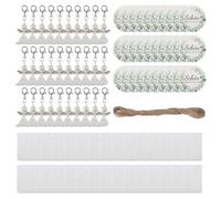 30Pcs Angel Keychains Set, Angel Lucky Charm Keychains, Angel Pearl Keychains with Wedding Favor Tags and Twine, Guardian Angel Pendants with Organza Bags, DIY Pearl Angel Pendant for Weddings, Party