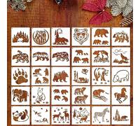 30pcs Animal Stencils for Painting, Reusable Animal Painting Stencils with 1 Split Ring Cute Forest Animal Stencils Wildlife Painting Stencils for Walls, Wood, Home Decoration
