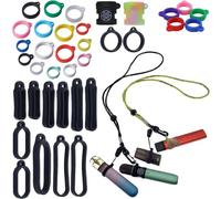 30pcs Anti-Slip Chain Vape Lanyard Vape Necklace with Silicone Ring can Carry Various Vape and Electronic Cigarette and Pen Battery kit Devices on The Go