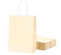 30Pcs Apricot Gift Bag Paper Pastel Party Bags for Kids,Adult,Macaron Small Birthday Party Favour Bag Goodie Candy Sweets Bag,Kraft Paper Bags with Handle for Presents,Xmas,Wedding Easter Parties