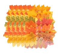 30pcs Artificial Maple Leaves Decorations, Silk Cloth Double Leaf Set