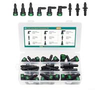 30pcs Assorted Fuel Line Quick Connector Kit For 8mm Inner Diameter Nylon Hose Sae Sizes 7.89mm 9.49mm 9.89mm Black Pa12 Material Including Straight 90 Degree Elbow And Male Pipe Fittings For Car Boat