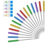 30pcs Ball Point Sewing Machine Needles, Regular Flat Shank Sewing Needle with Size in HAX1 65/9, 75/11, 90/14, 100/16, 110/18, Machine Needles for Singer, Brother, Home Sewing Machine (5 Colors)