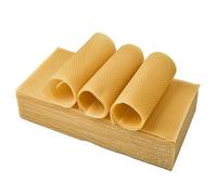 30pcs Bee Honey Sheets 30-Piece Beeswax Honeycomb Sheets Wax Foundation Beekeeping Beeswax Sheet Bee Nest Foundation Wax Sheet Beehive Bed Hive Honey+Nest+Base