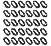 30pcs Black Oval Carabiner Metal Spring Loop Clip, Small Carabiner Metal Spring Key Ring for Bags, Keychain, Dog Tag Clips (Black)