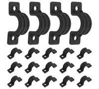 30Pcs Black Plastic Open-End Clamp Clips for Commode Chair 22mm