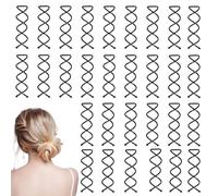 30Pcs Black Spiral Bun Pins, 1.97 Inch Spin Pin for Thick Hair Spiral Twist Bobby Pins, Non-scratch Round Clip and Bun Twist for Girls, Women and Kids, Black