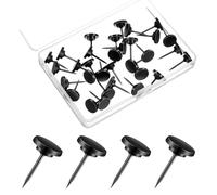 30pcs Black Thumb Tacks with Flat Head 10mm- Ymapinc Reusable Metal Push Pins for Cork Board, Bulletin Board, Office, Home Decor & Classroom